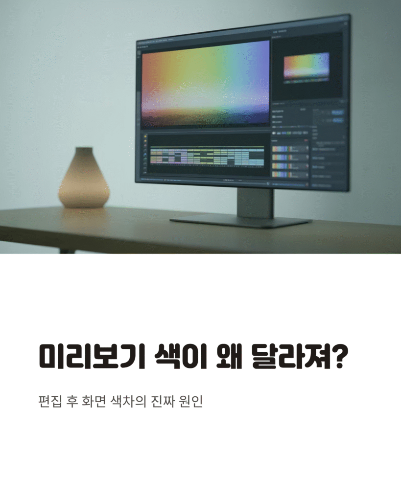 미리보기 색이 왜 달라져? 편집 뒤 화면 색차 원인과 해결 2 미리보기 색이 왜 달라져? 편집 뒤 화면 색차 원인과 해결