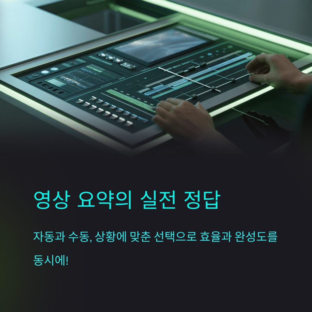 영상 요약, 자동과 수동의 실전 정답