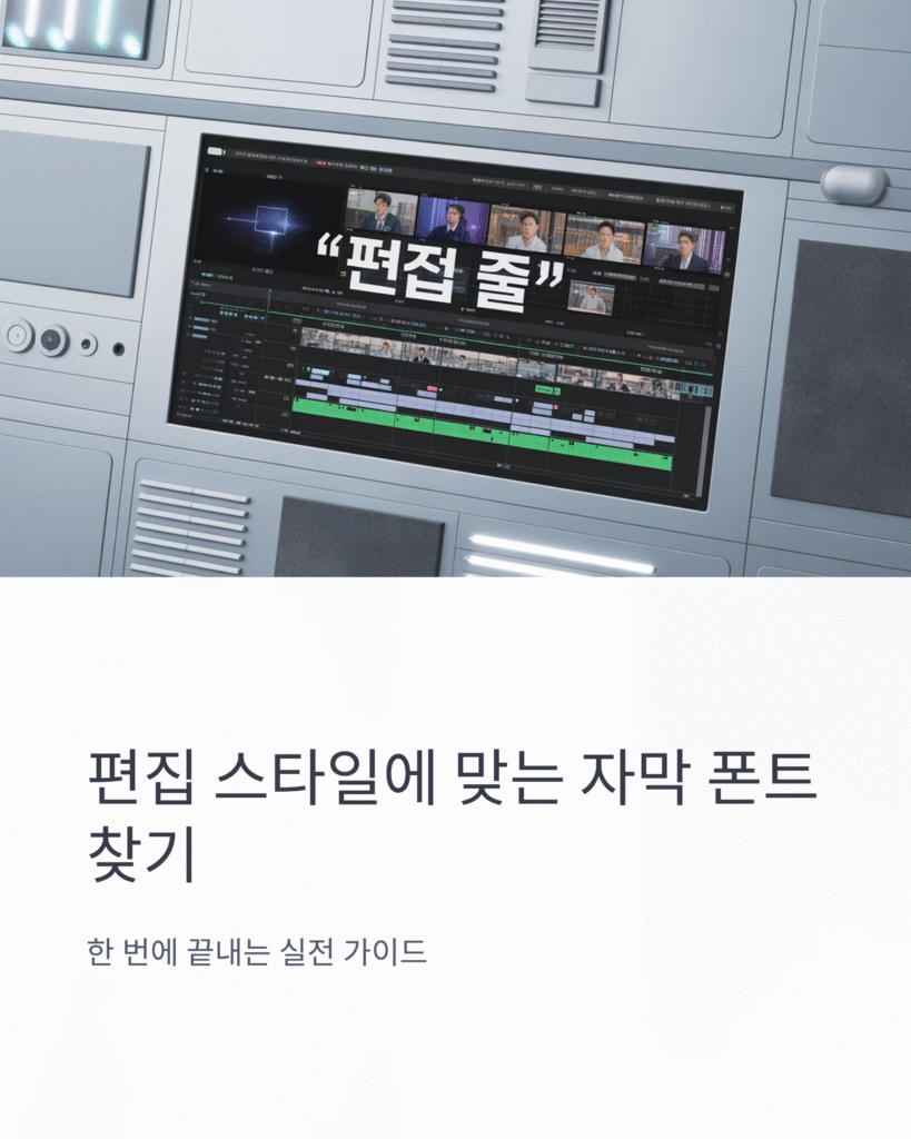 편집 스타일에 맞는 자막 폰트 찾기, 한 번에 끝내는 실전 가이드 2 편집 스타일에 맞는 자막 폰트 찾기, 한 번에 끝내는 실전 가이드