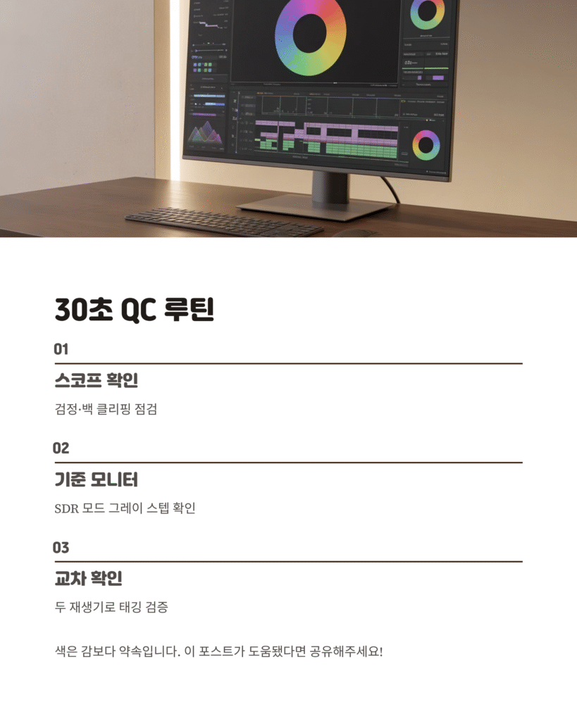 미리보기 색이 왜 달라져? 편집 뒤 화면 색차 원인과 해결 7 미리보기 색이 왜 달라져? 편집 뒤 화면 색차 원인과 해결