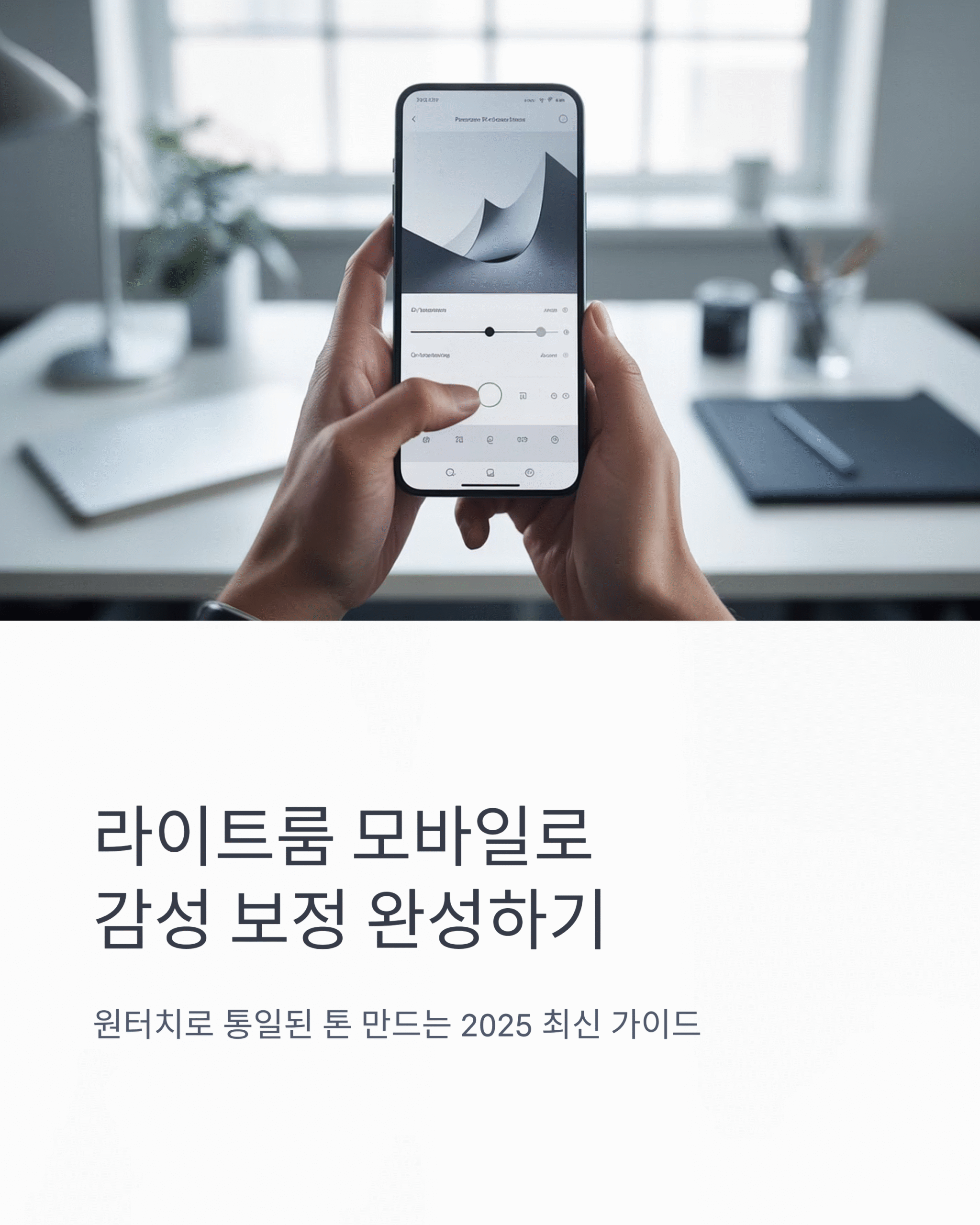 📸 라이트룸 모바일 감성 보정, 원터치처럼 통일하기 | 색감 톤 완성 가이드 (2025 최신판)