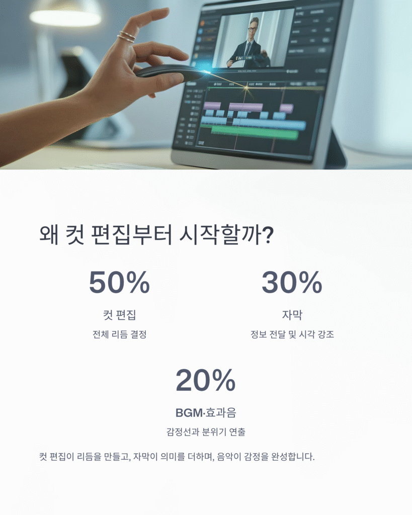 자막·BGM까지 컷 편집 기초 완전정복 | 초보 크리에이터를 위한 영상편집 첫걸음