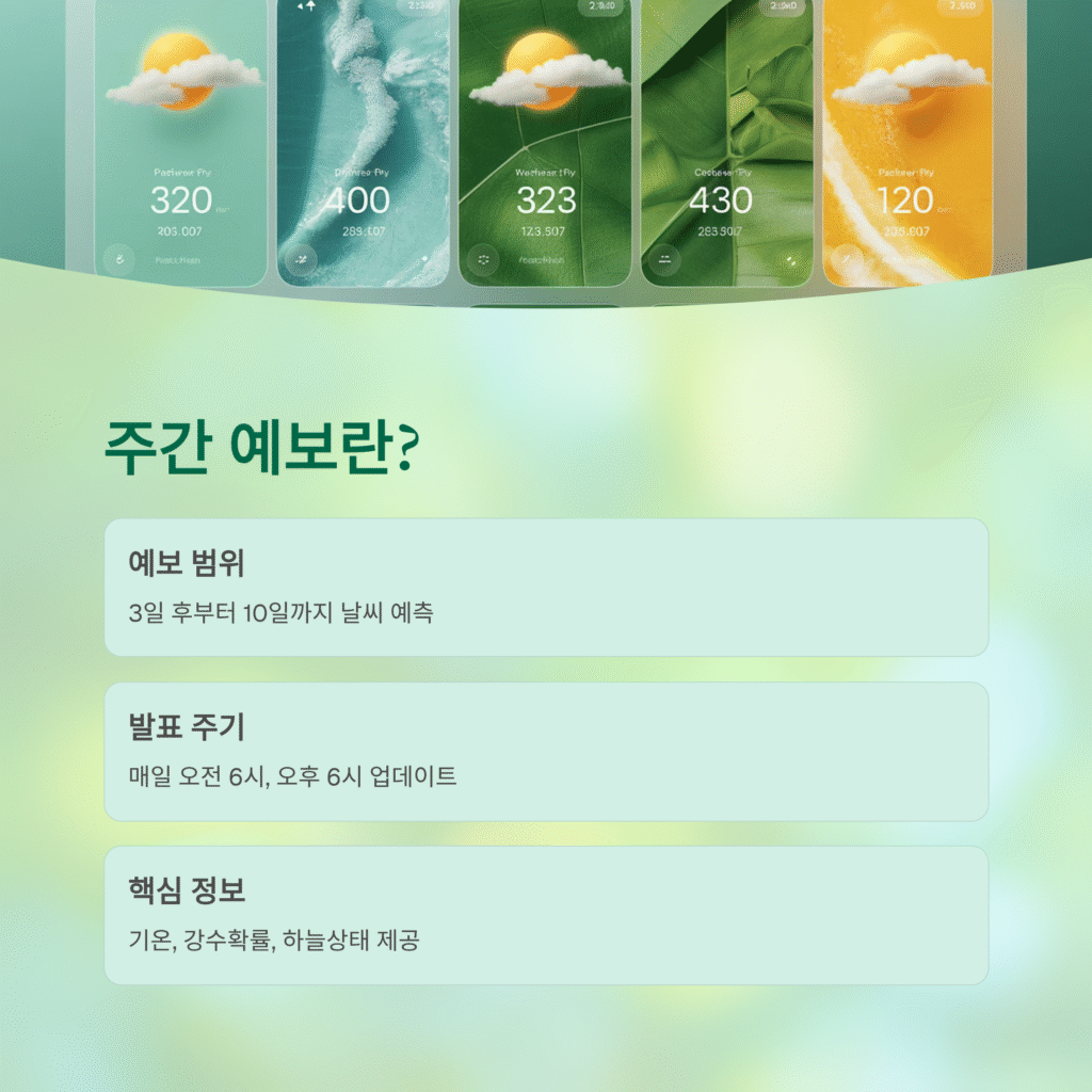 기상청 주간 일기예보 완전 가이드 | 일주일 날씨 흐름과 생활 활용법 3 기상청 주간 일기예보 완전 가이드 | 일주일 날씨 흐름과 생활 활용법