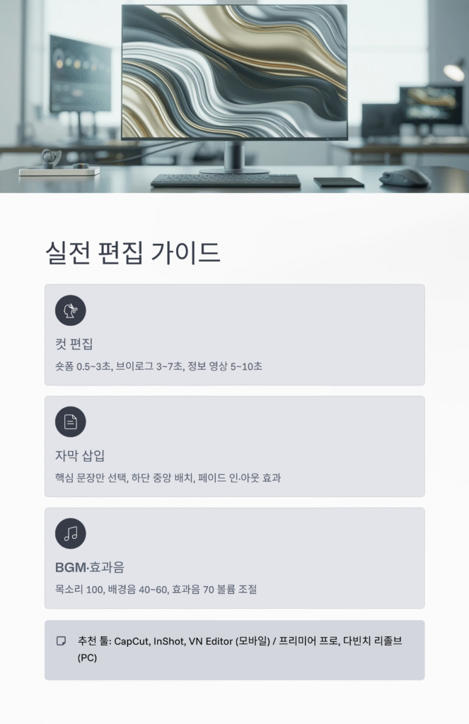 자막·BGM까지 컷 편집 기초 완전정복 | 초보 크리에이터를 위한 영상편집 첫걸음