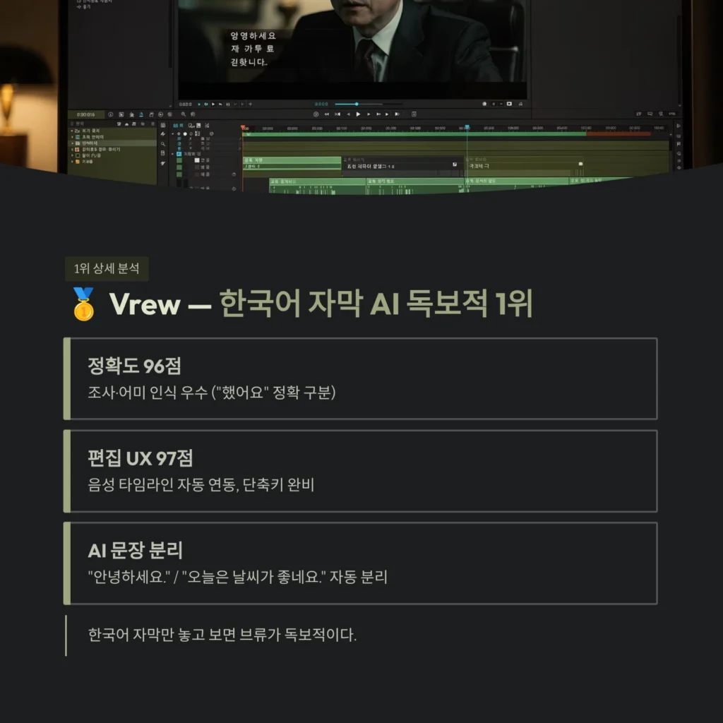 Vrew — 한국어 자막 AI 독보적 1위
