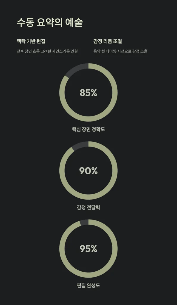 영상 요약 기능, 자동 vs 수동 뭐가 나을까? | AI 요약 편집의 한계와 인간 감성의 힘 6 영상 요약 기능, 자동 vs 수동 뭐가 나을까? | AI 요약 편집의 한계와 인간 감성의 힘
