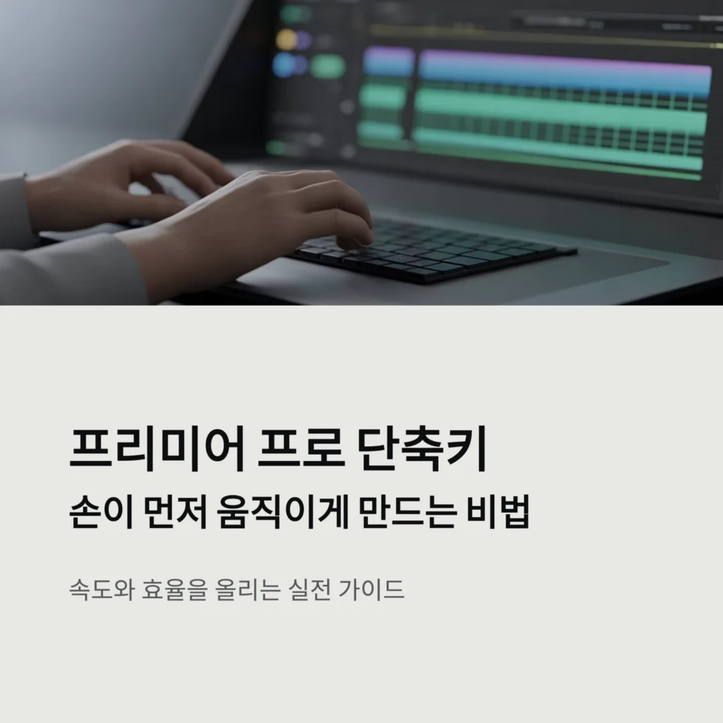 프리미어 프로 단축키, 손이 먼저 움직이게 만드는 비법 | 속도와 효율을 올리는 실전 가이드