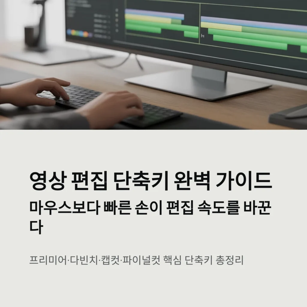 영상 편집툴 단축키 모음 정리표 | 프리미어·다빈치·캡컷·파이널컷 완벽 비교