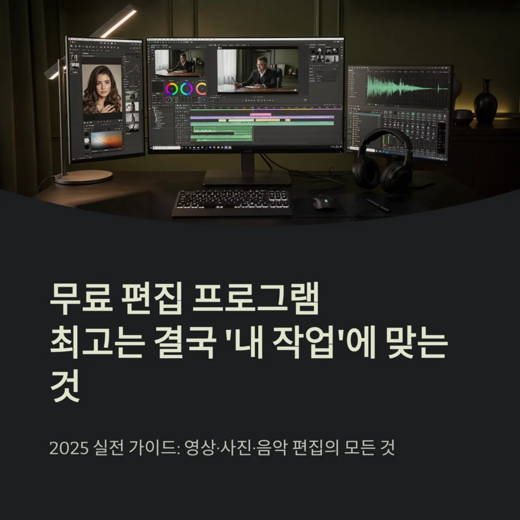 무료 편집 프로그램, 최고는 결국 ‘내 작업’에 맞는 것, 2025 최신 가이드 2 무료 편집 프로그램최고는 결국 '내 작업'에 맞는 것