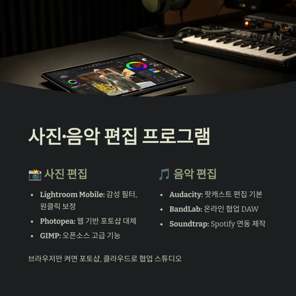 무료 편집 프로그램, 최고는 결국 ‘내 작업’에 맞는 것, 2025 최신 가이드 5 사진·음악 편집 프로그램