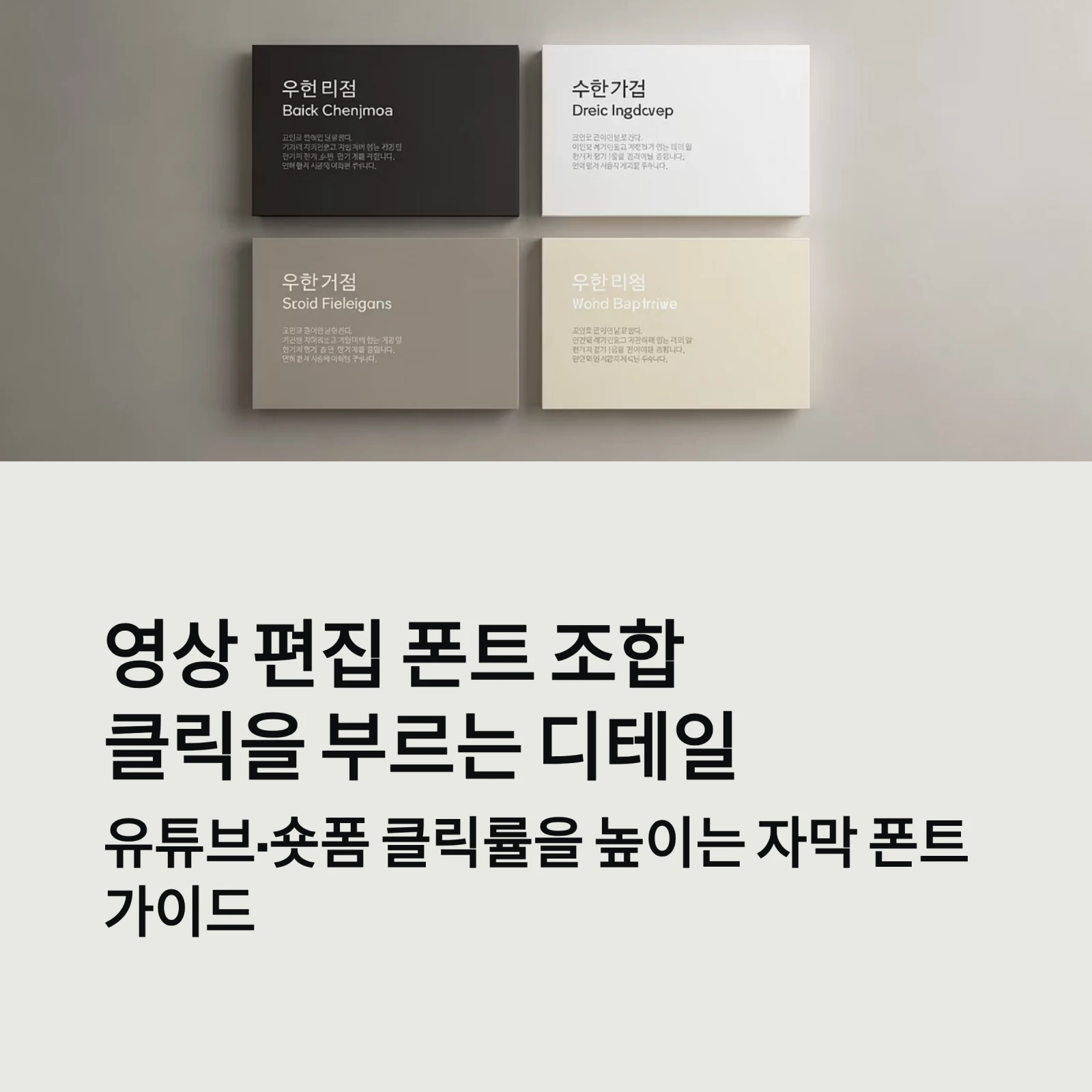영상 편집 폰트 조합, 클릭을 부르는 디테일