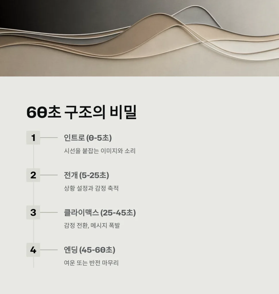 틱톡 감성 영상, 60초 완성 편집 구조 3 틱톡 감성 영상, 60초 완성 편집 구조