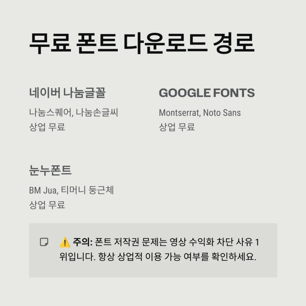 영상 편집 폰트 조합, 클릭을 부르는 디테일