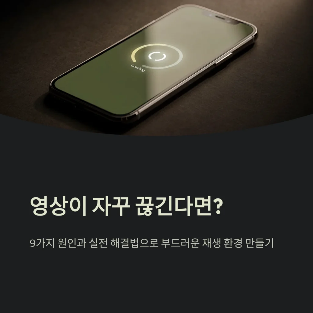 영상끊김, 영상 흐름 끊김, 원인 9가지와 실전 해결 | 스마트폰·PC·스트리밍 완벽 가이드 2 영상끊김, 영상이 자꾸 끊긴다면?