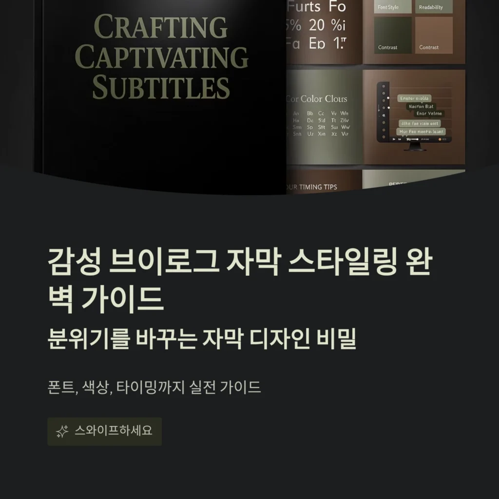 감성 브이로그 자막 스타일링 완벽 가이드 | 분위기를 바꾸는 자막 디자인 비밀 2 감성 브이로그 자막 스타일링 완벽 가이드