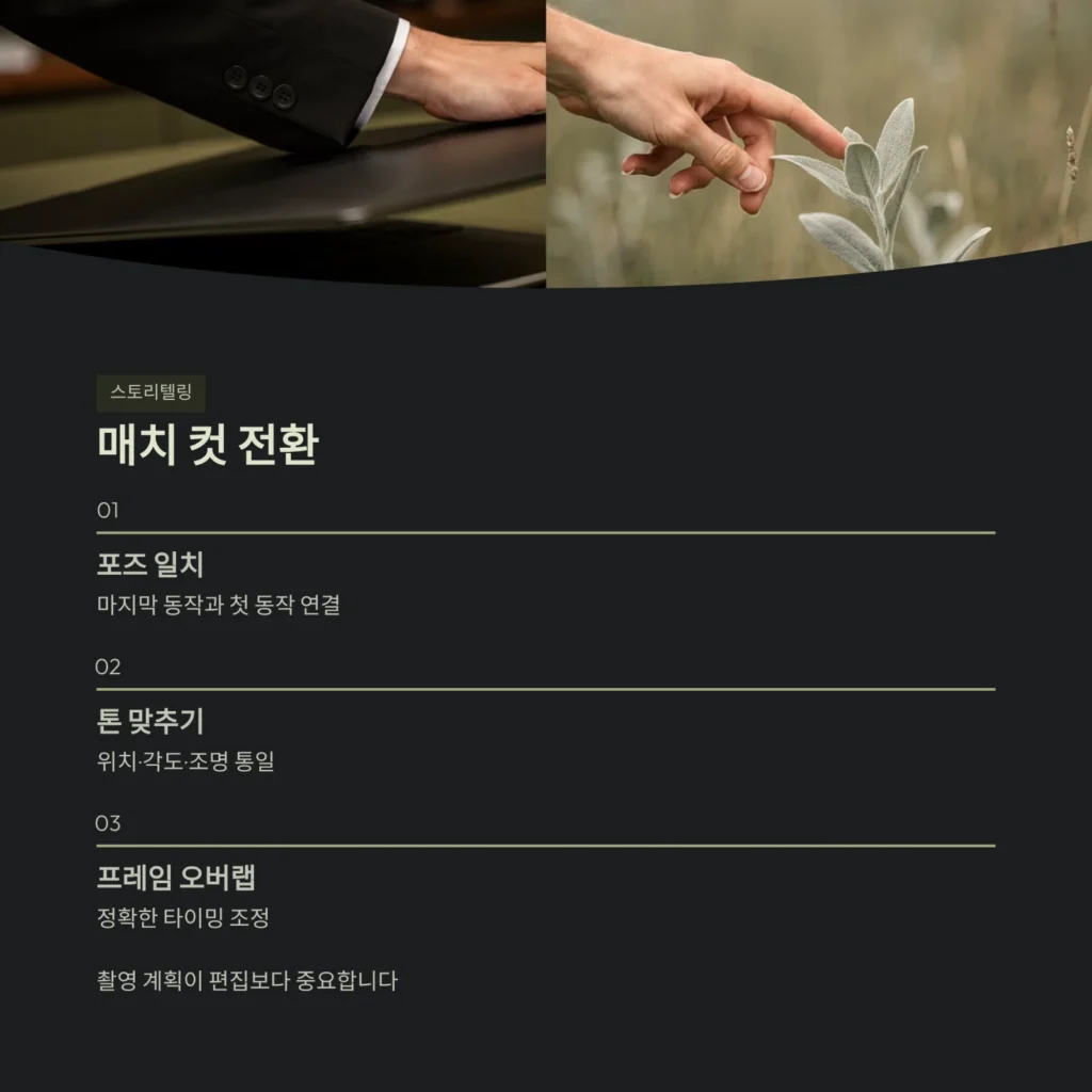 매치 컷 전환 매치 컷 전환