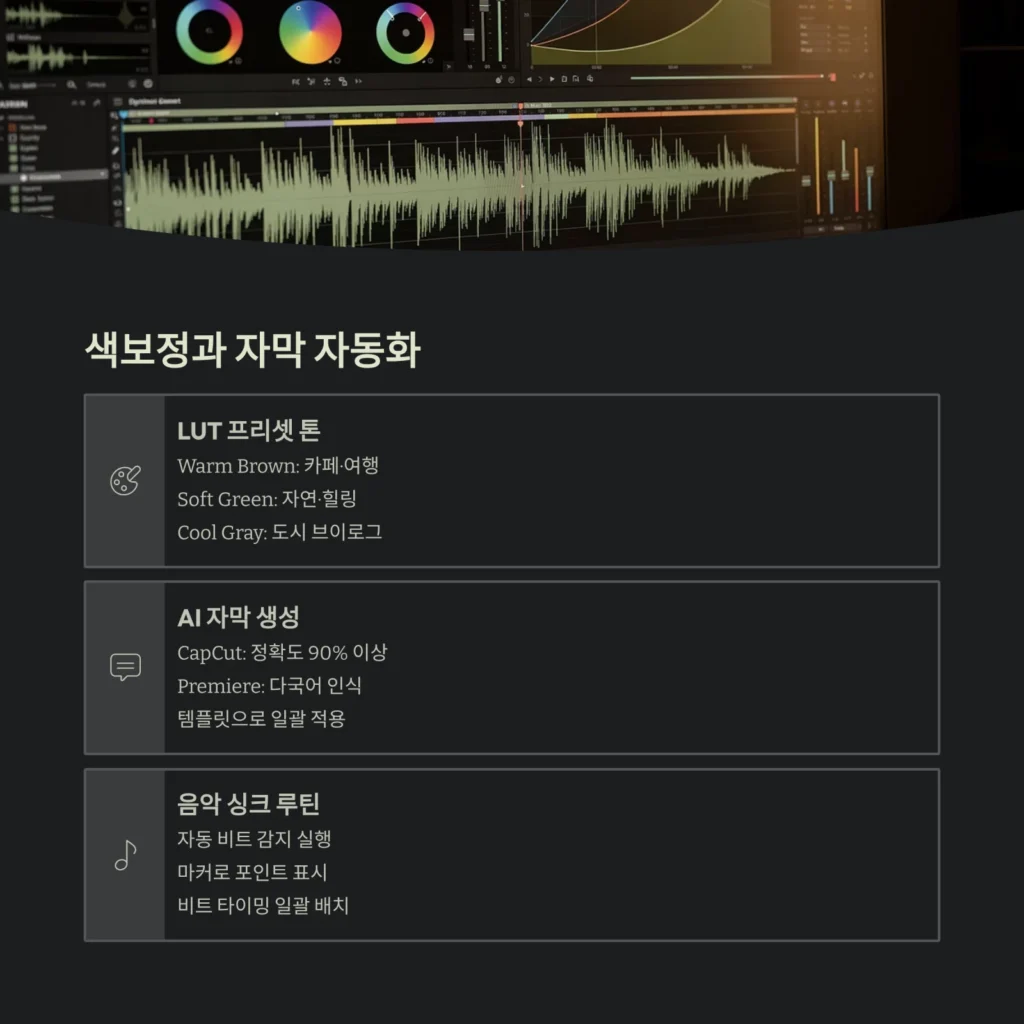 색보정과 자막 자동화