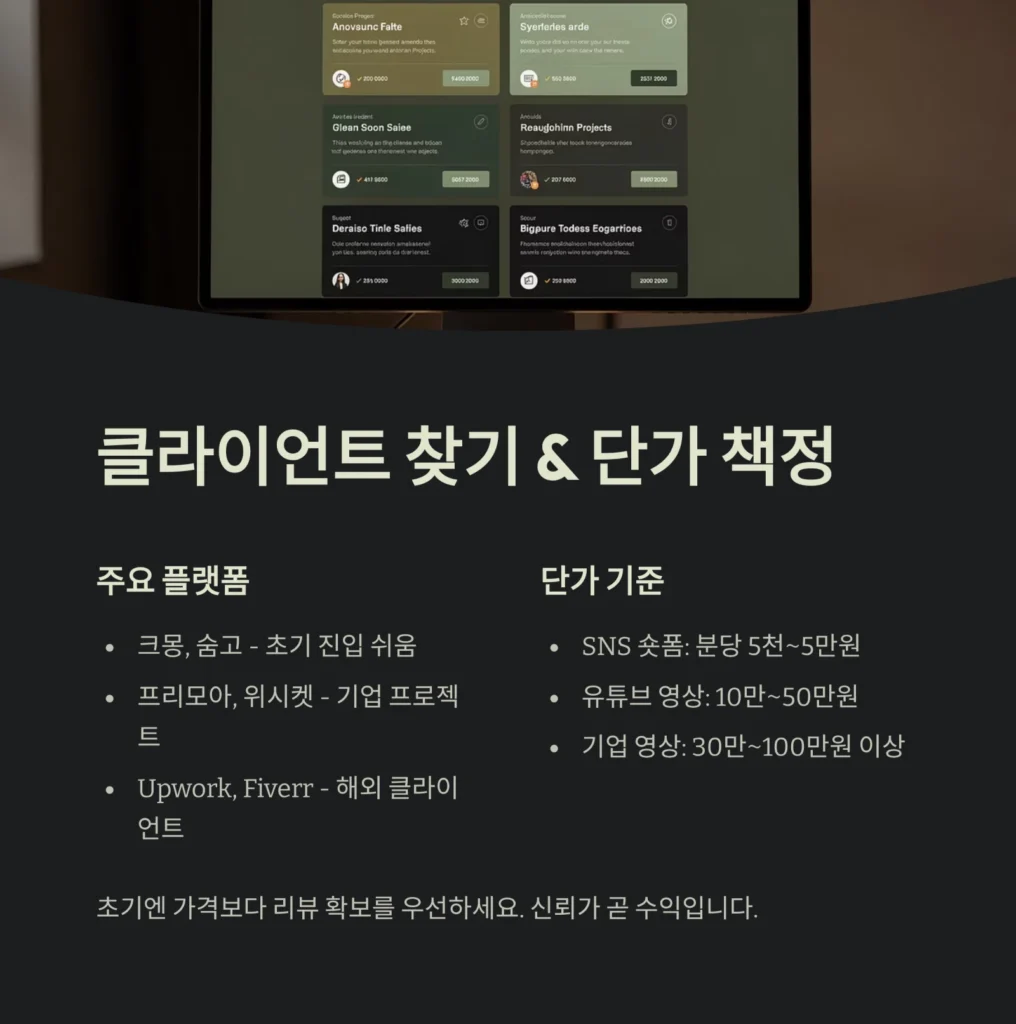 클라이언트 찾기 & 단가 책정