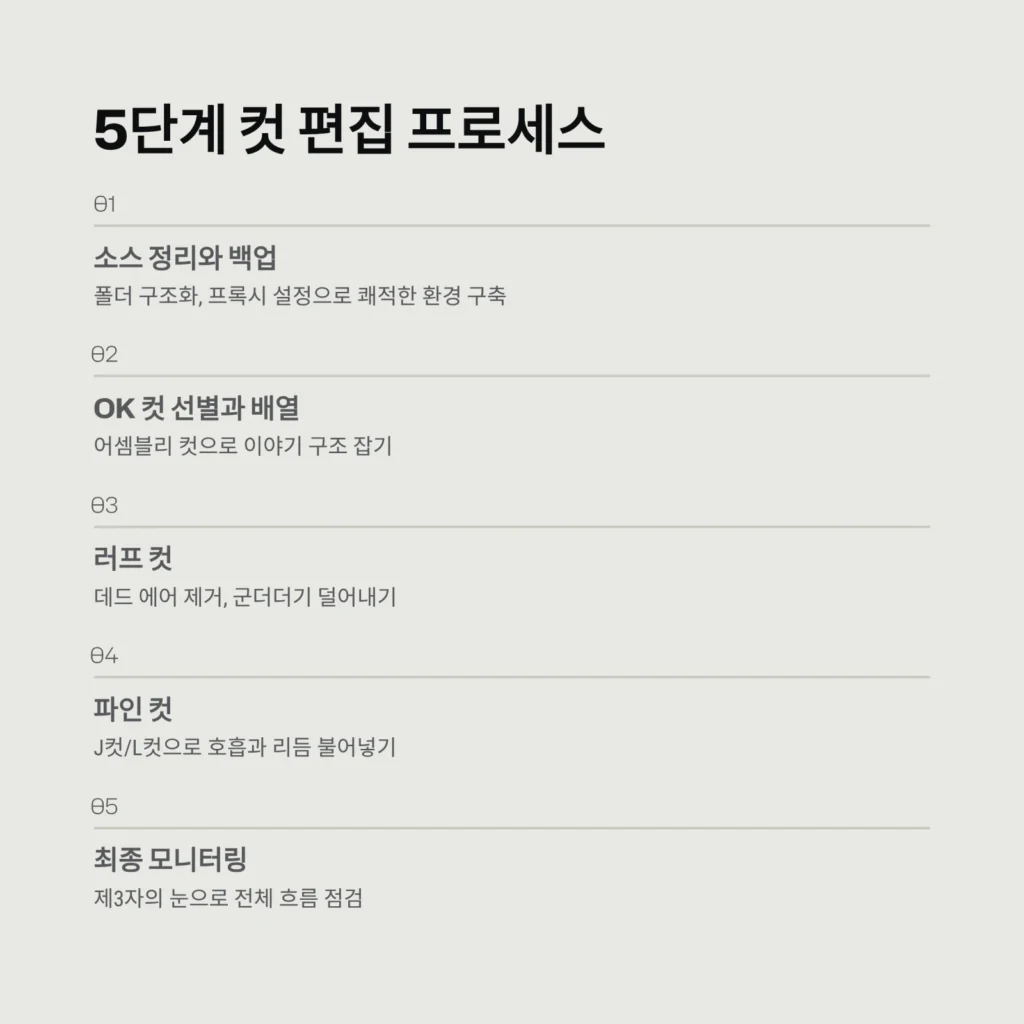 5단계 컷 편집 프로세스