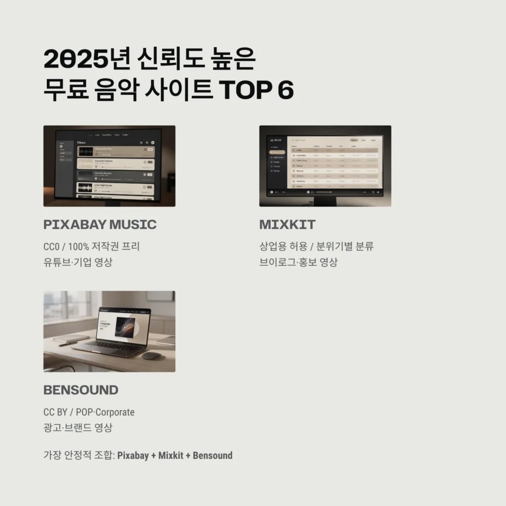 2025년 신뢰도 높은무료 음악 사이트 TOP 6