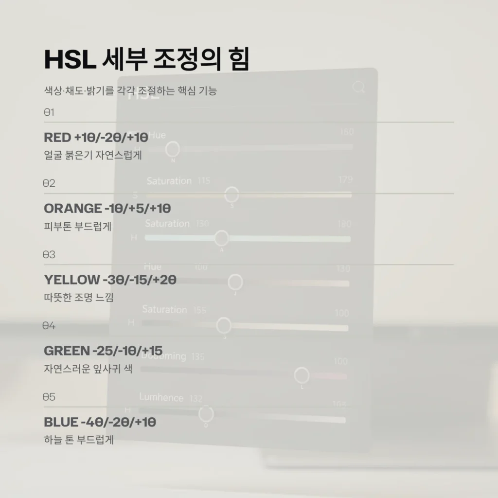 HSL 세부 조정의 힘