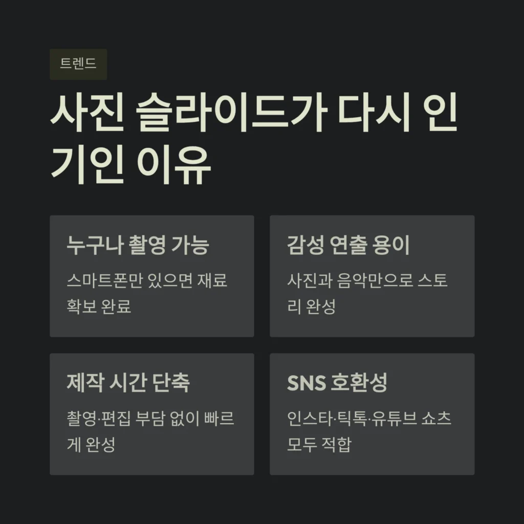 사진 슬라이드가 다시 인기인 이유