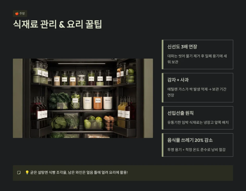 식재료 관리 & 요리 꿀팁