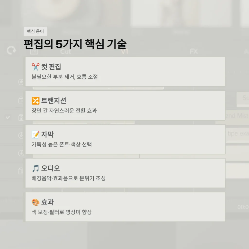 편집의 5가지 핵심 기술
