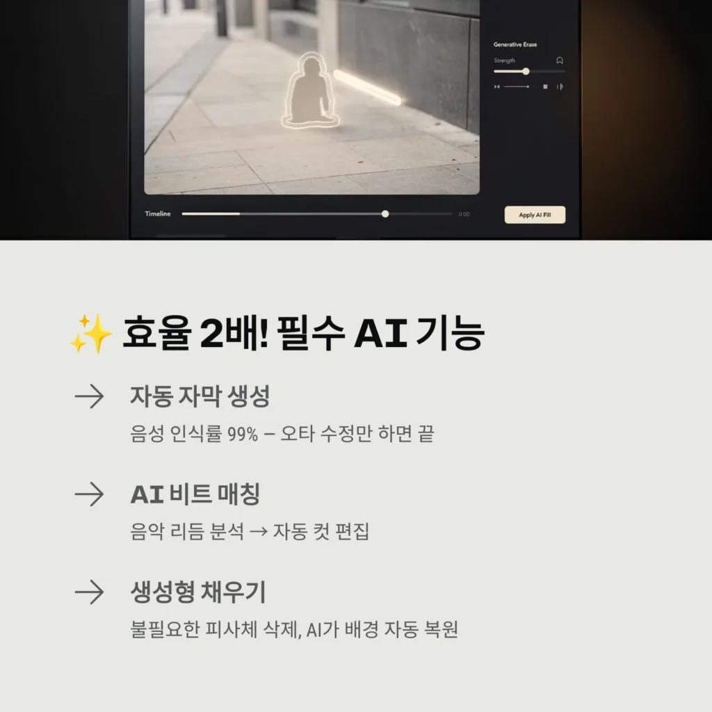 2026년 최고의 영상 편집 프로그램 추천 및 성능 비교 가이드 3 효율 2배! 필수 AI 기능