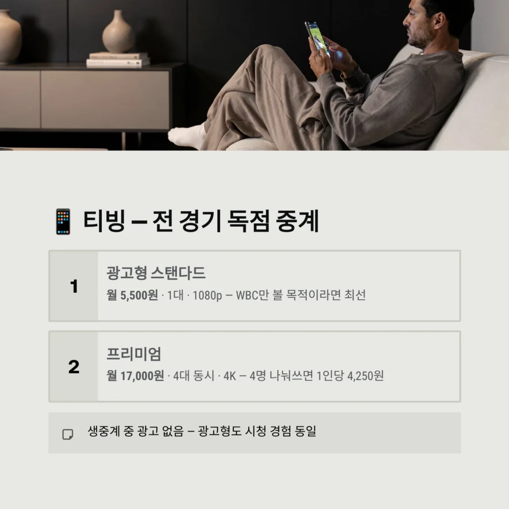 티빙 — 전 경기 독점 중계