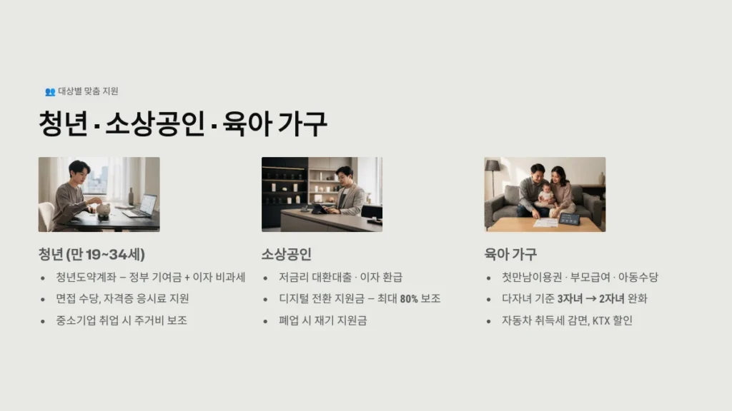 청년 · 소상공인 · 육아 가구