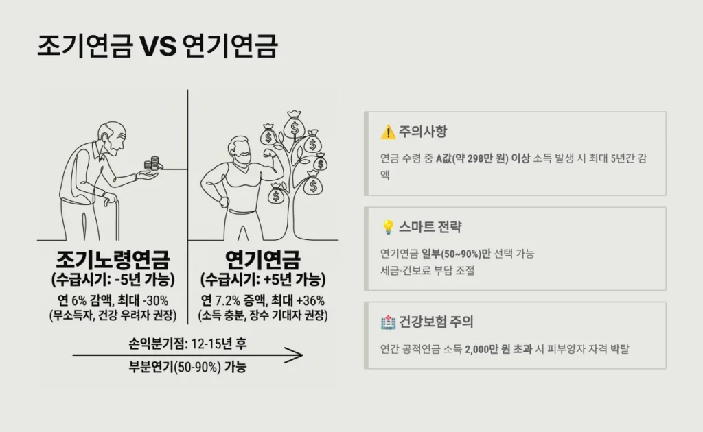 국민연금 수령액 계산 방법 완벽 가이드: 내 노후 자금 미리 확인하기 4 조기연금 vs 연기연금