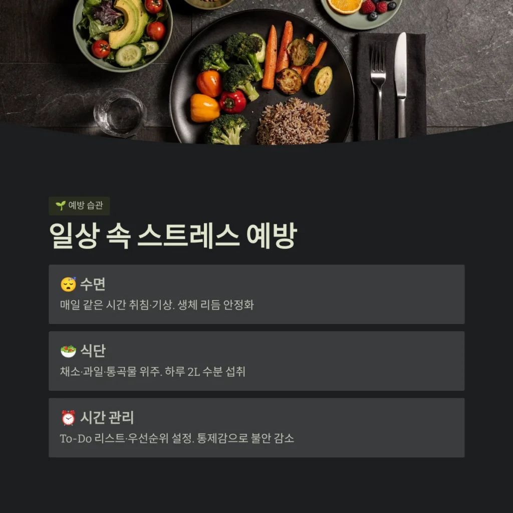 효과적인 스트레스 관리 방법, 지금 바로 시작하세요! 4 일상 속 스트레스 예방