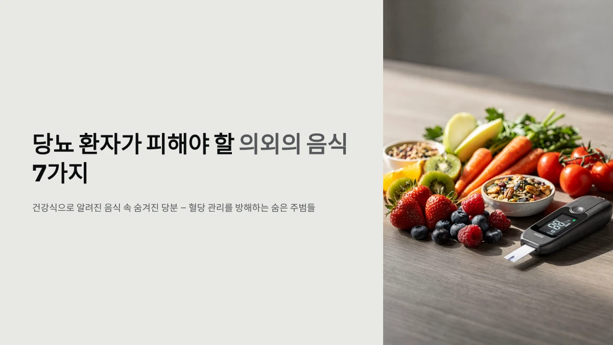 당뇨 환자가 피해야 할 의외의 음식 7가지