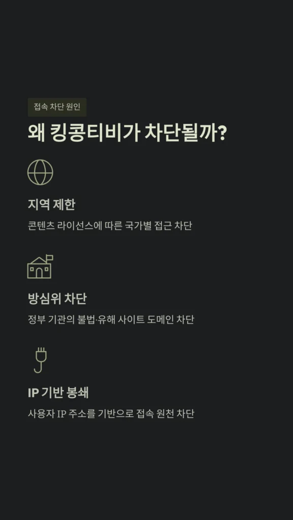 왜 킹콩티비가 차단될까?