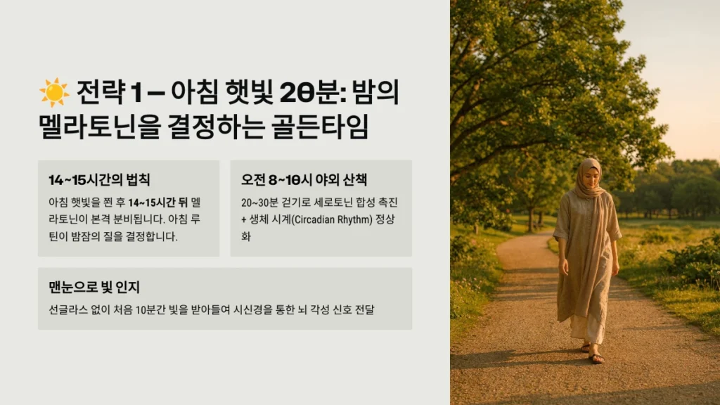 아침 햇빛 20분: 밤의 멜라토닌을 결정하는 골든타임
