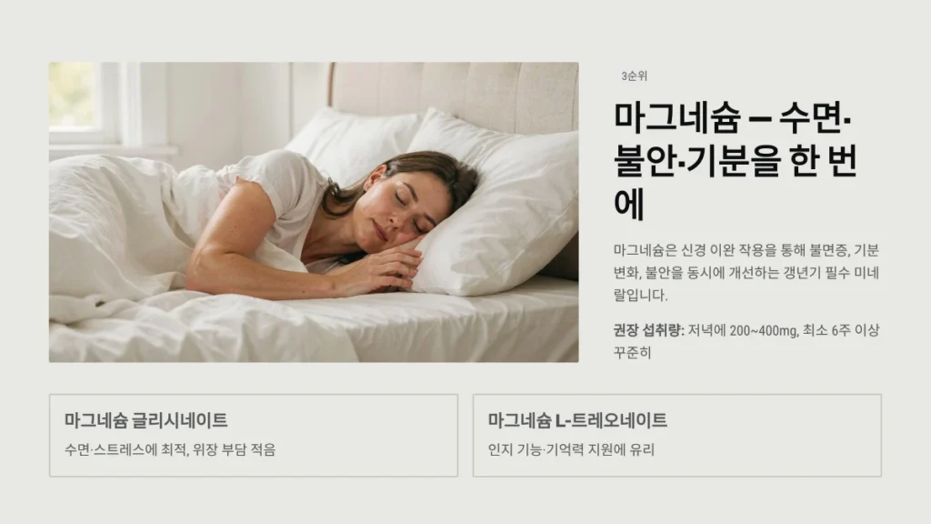 마그네슘 — 수면·불안·기분을 한 번에