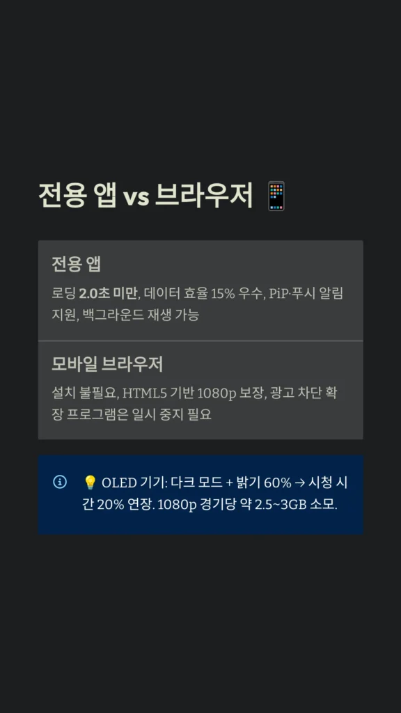 마 징다 티비 전용 앱 vs 브라우저