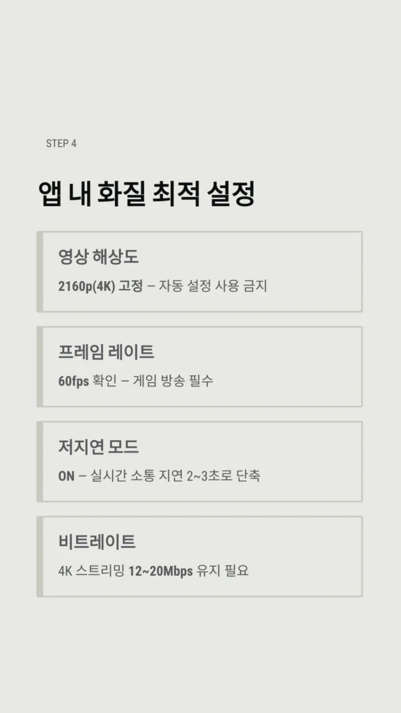 스마트 TV 앱 스토어를 통한 치지직 앱 설치 단계별 프로세스 화면