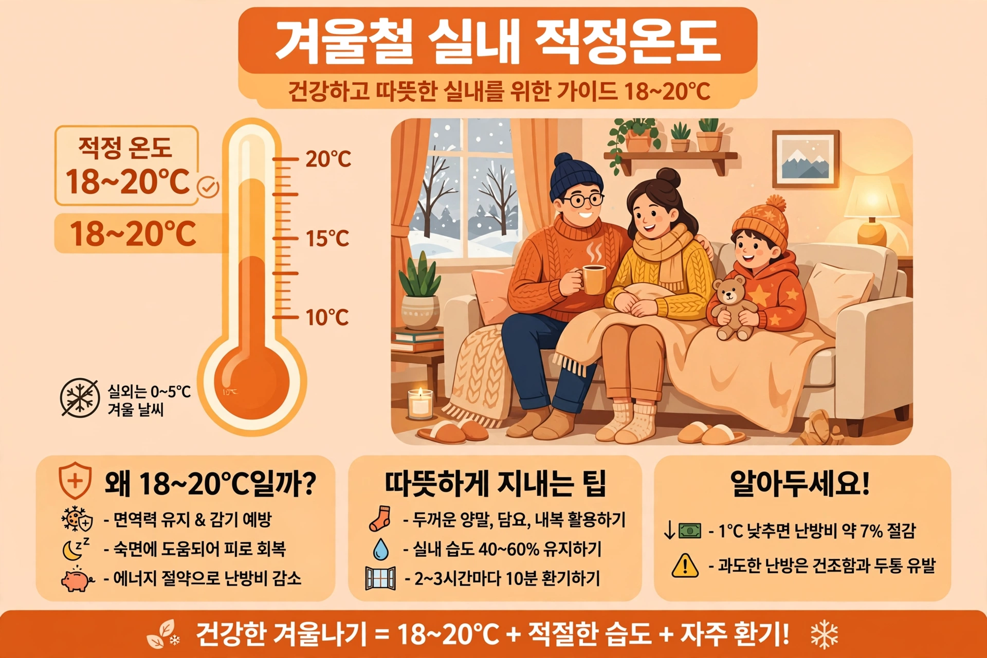 겨울철 적정온도 인포그래픽