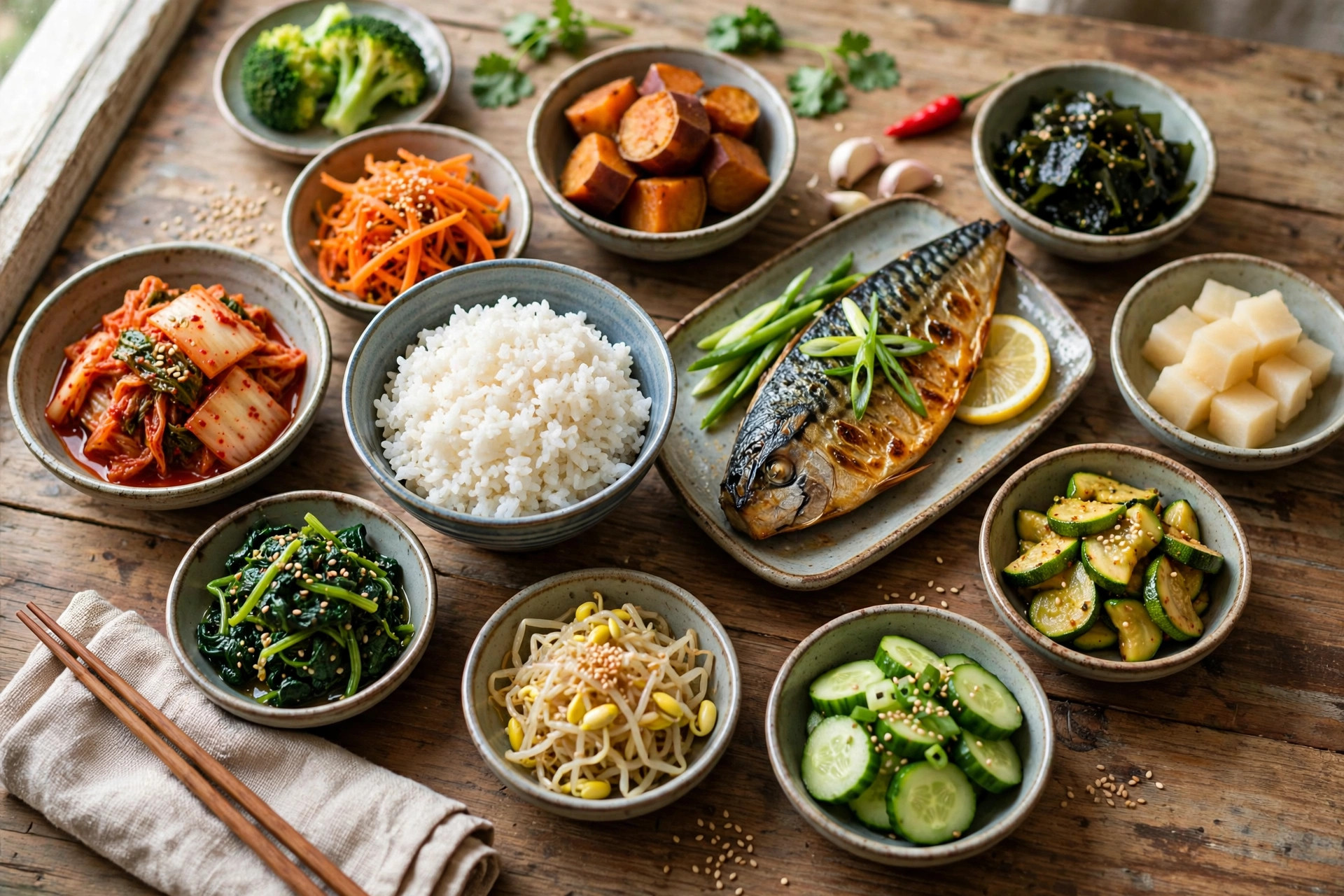 한식 위주의 균형 잡힌 건강 식단