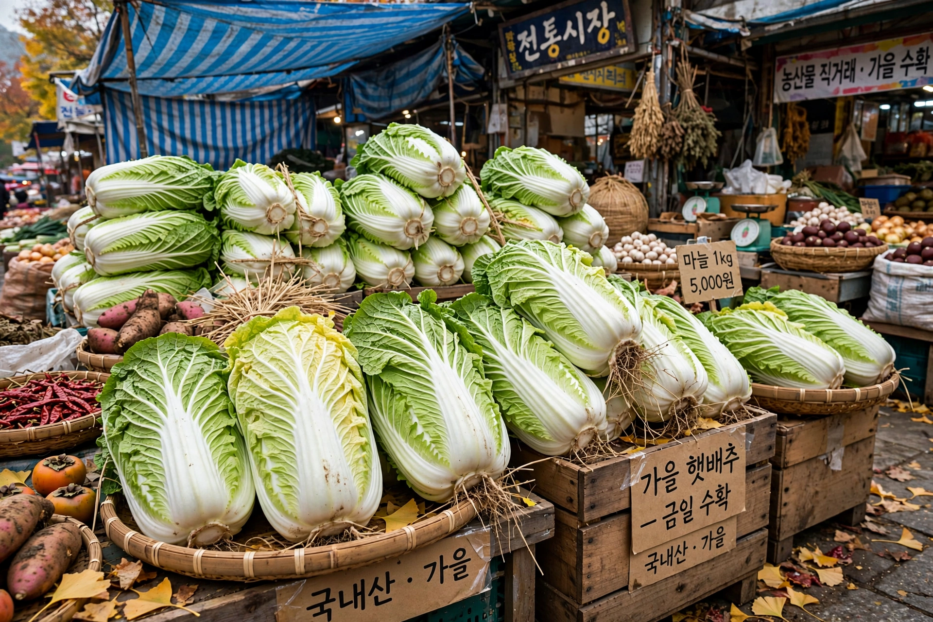전통시장 배추