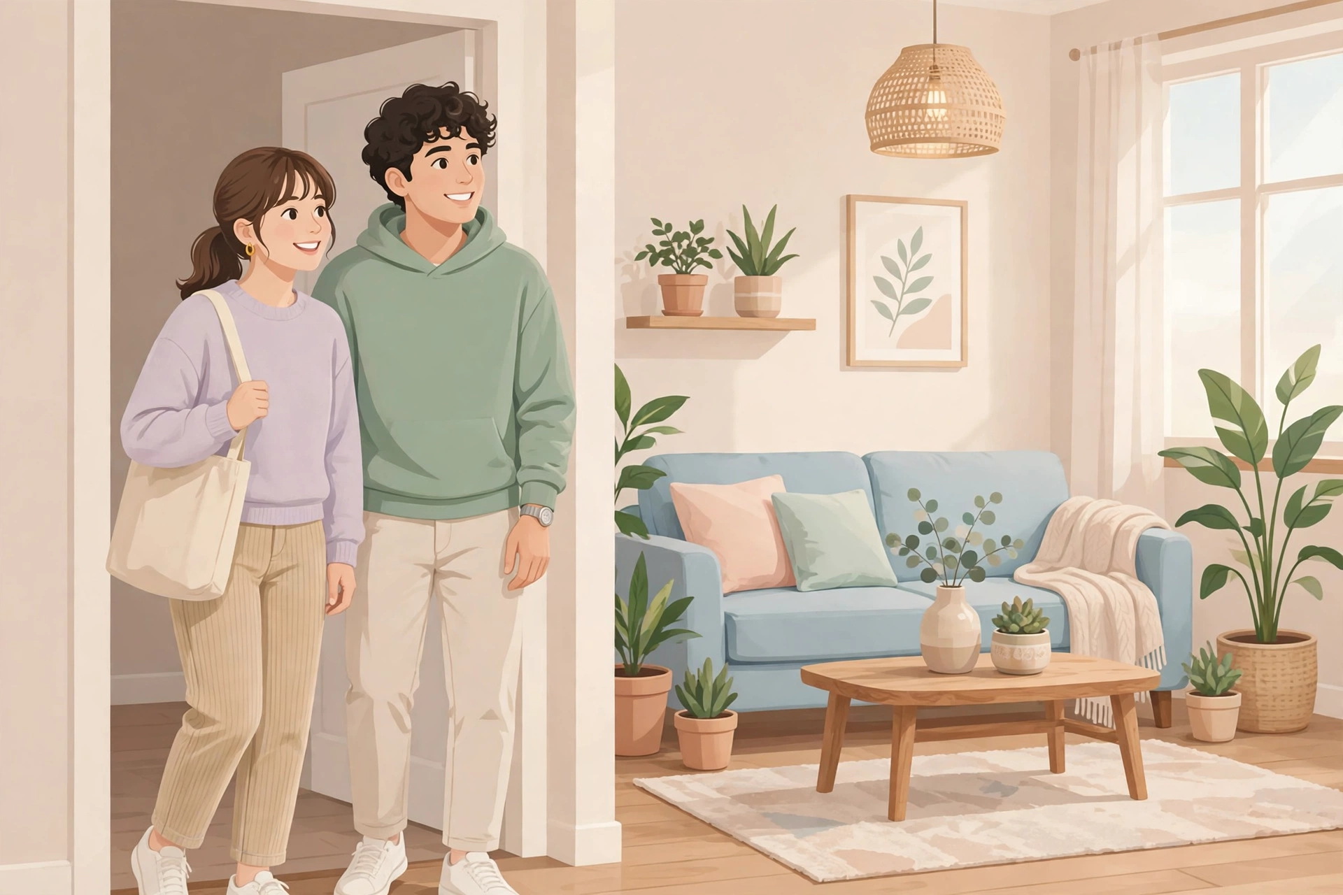 처음 집을 보러 다니는 젊은 부부