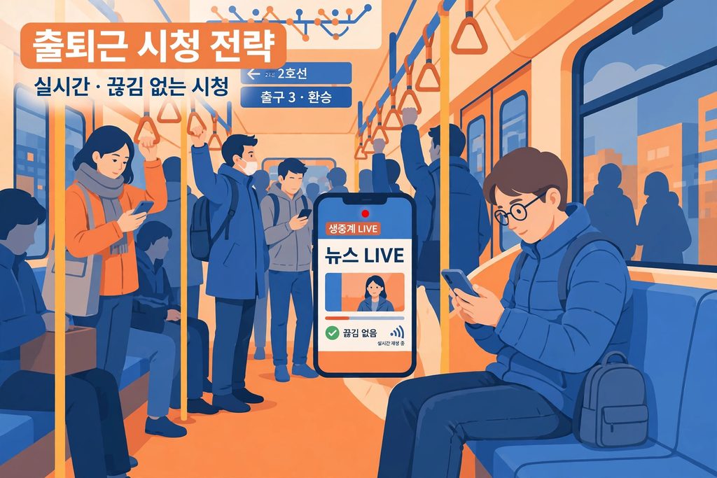 모바일 실시간 tv 출퇴근 시청 전략 - 지하철에서 끊김 없이 실시간 TV 보기