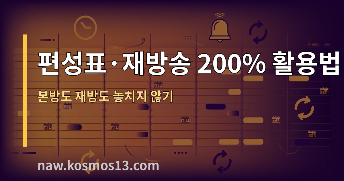 실시간 TV 편성표와 재방송 활용 방법